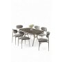 HANAH HOME Set trpezarijskog stola i stolica (7 delova) Olya Anthracite Chrome Grey - slika 2