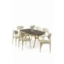 HANAH HOME Set trpezarijskog stola i stolica (7 delova) Olya Anthracite Gold Cream - slika 2