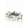HANAH HOME Set trpezarijskog stola i stolica (7 delova) Olya Black Marble Chrome Cream - slika 2