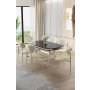 HANAH HOME Set trpezarijskog stola i stolica (7 delova) Olya Black Marble Chrome Cream - slika 1