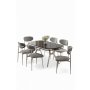 HANAH HOME Set trpezarijskog stola i stolica (7 delova) Olya Black Marble Chrome Grey - slika 2