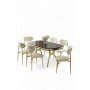 HANAH HOME Set trpezarijskog stola i stolica (7 delova) Olya Black Marble Gold Cream - slika 2