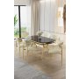 HANAH HOME Set trpezarijskog stola i stolica (7 delova) Olya Black Marble Gold Cream - slika 1
