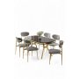 HANAH HOME Set trpezarijskog stola i stolica (7 delova) Olya Black Marble Gold Grey - slika 2