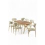 HANAH HOME Set trpezarijskog stola i stolica (7 delova) Olya Hrast Gold Cream - slika 1