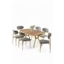 HANAH HOME Set trpezarijskog stola i stolica (7 delova) Olya Hrast Gold Grey - slika 1