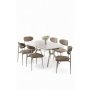 HANAH HOME Set trpezarijskog stola i stolica (7 delova) Olya White Marble Chrome Cappuccino - slika 2