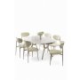 HANAH HOME Set trpezarijskog stola i stolica (7 delova) Olya White Marble Chrome Cream - slika 1