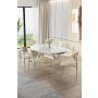 HANAH HOME Set trpezarijskog stola i stolica (7 delova) Olya White Marble Chrome Cream - slika 2