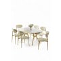 HANAH HOME Set trpezarijskog stola i stolica (7 delova) Olya White Marble Gold Cream - slika 2