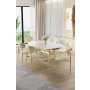 HANAH HOME Set trpezarijskog stola i stolica (7 delova) Olya White Marble Gold Cream - slika 1