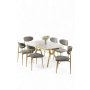 HANAH HOME Set trpezarijskog stola i stolica (7 delova) Olya White Marble Gold Grey - slika 2