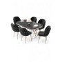HANAH HOME Set trpezarijskog stola i stolica (7 delova) Zae Black Marble Chrome Black - slika 2
