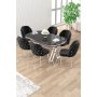 HANAH HOME Set trpezarijskog stola i stolica (7 delova) Zae Black Marble Chrome Black - slika 1