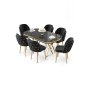 HANAH HOME Set trpezarijskog stola i stolica (7 delova) Zae Black Marble Gold Black - slika 2