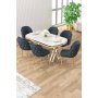 HANAH HOME Set trpezarijskog stola i stolica (7 delova) Zae White Marble Gold Anthracite - slika 1