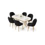 HANAH HOME Set trpezarijskog stola i stolica (7 delova) Zae White Marble Gold Black - slika 2
