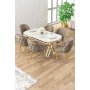 HANAH HOME Set trpezarijskog stola i stolica (7 delova) Zae White Marble Gold Cappuccino - slika 2
