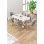 HANAH HOME Set trpezarijskog stola i stolica (7 delova) Zae White Marble Gold Grey - slika 2