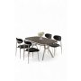 HANAH HOME Set trpezarijskog stola i stolica (5 delova) Olya Anthracite Chrome Black - slika 1