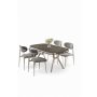 HANAH HOME Set trpezarijskog stola i stolica (5 delova) Olya Anthracite Chrome Grey - slika 1