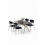 HANAH HOME Set trpezarijskog stola i stolica (5 delova) Olya Black Marble Chrome Anthracite - slika 1