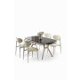 HANAH HOME Set trpezarijskog stola i stolica (5 delova) Olya Black Marble Chrome Cream - slika 2