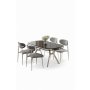 HANAH HOME Set trpezarijskog stola i stolica (5 delova) Olya Black Marble Chrome Grey - slika 2