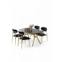 HANAH HOME Set trpezarijskog stola i stolica (5 delova) Olya Black Marble Gold Anthracite - slika 2