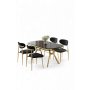 HANAH HOME Set trpezarijskog stola i stolica (5 delova) Olya Black Marble Gold Black - slika 1