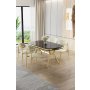 HANAH HOME Set trpezarijskog stola i stolica (5 delova) Olya Black Marble Gold Cream - slika 2