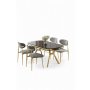 HANAH HOME Set trpezarijskog stola i stolica (5 delova) Olya Black Marble Gold Grey - slika 1