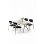 HANAH HOME Set trpezarijskog stola i stolica (5 delova) Olya White Marble Chrome Black - slika 2