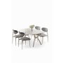 HANAH HOME Set trpezarijskog stola i stolica (5 delova) Olya White Marble Chrome Grey - slika 1