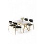 HANAH HOME Set trpezarijskog stola i stolica (5 delova) Olya White Marble Gold Black - slika 2