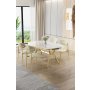 HANAH HOME Set trpezarijskog stola i stolica (5 delova) Olya White Marble Gold Cream - slika 1