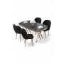 HANAH HOME Set trpezarijskog stola i stolica (5 delova) Zae Black Marble Chrome Black - slika 1