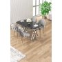 HANAH HOME Set trpezarijskog stola i stolica (5 delova)Zae Black Marble Chrome Grey - slika 2