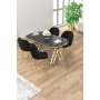 HANAH HOME Set trpezarijskog stola i stolica (5 delova) Zae Black Marble Gold Black - slika 1