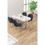 HANAH HOME Set trpezarijskog stola i stolica (5 delova) Zae White Marble Chrome Anthracite - slika 2