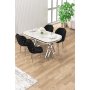 HANAH HOME Set trpezarijskog stola i stolica (5 delova) Zae White Marble Chrome Black - slika 2