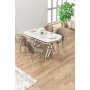HANAH HOME Set trpezarijskog stola i stolica (5 delova) Zae White Marble Chrome Cappuccino - slika 2