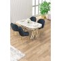 HANAH HOME Set trpezarijskog stola i stolica (5 delova) Zae White Marble Gold Anthracite - slika 2
