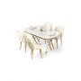 HANAH HOME Set trpezarijskog stola i stolica (5 delova) Zae White Marble Gold Cream - slika 1