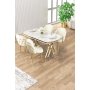 HANAH HOME Set trpezarijskog stola i stolica (5 delova) Zae White Marble Gold Cream - slika 2