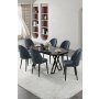 HANAH HOME Set trpezarijskog stola i stolica (7 delova) Kaye Black Marble Anthracite - slika 2