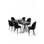 HANAH HOME Set trpezarijskog stola i stolica (7 delova) Kaye Black Marble Black - slika 1