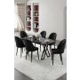 HANAH HOME Set trpezarijskog stola i stolica (7 delova) Kaye Black Marble Black - slika 2