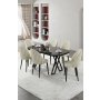 HANAH HOME Set trpezarijskog stola i stolica (7 delova) Kaye Black Marble Cream - slika 1