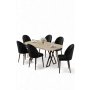 HANAH HOME Set trpezarijskog stola i stolica (7 delova) Kaye Travertine Black - slika 1
